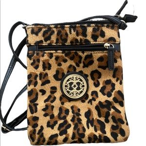 Leopard print crossbody bag